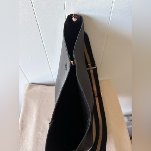 Slouchy Black Faux Leather Tote Bag - Picture 12 of 12